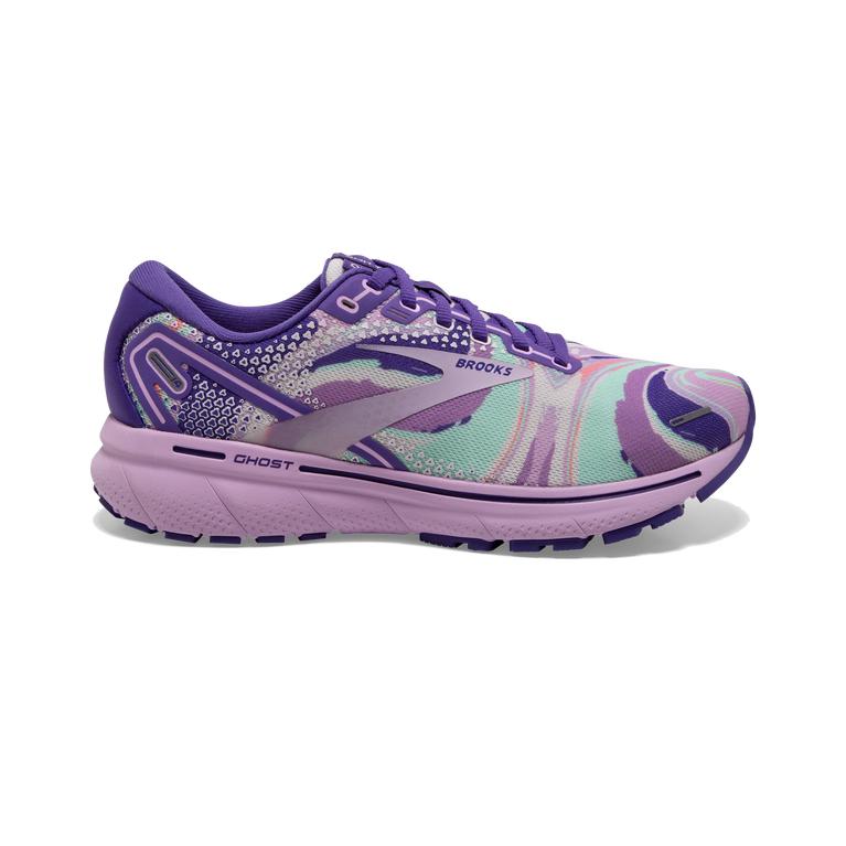 Brooks Ghost 14 Cushioned Road Running Shoes - Women's - Purple/Ultra Violet/Orchid Bouquet/Orchid T